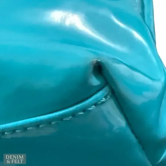 Kate Spade Rudy Henry Street Brightpeac Turquoise Patent Tote Shoulder Bag Luxe - Picture 7 of 16